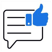 Positive Feedback icon in blue color vector