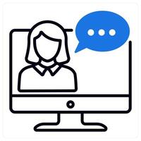 Online Help icon in blue color vector