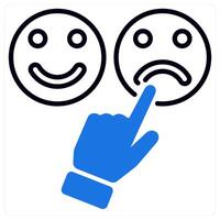 Bad Feedback icon in blue color vector