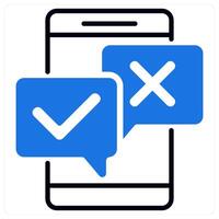 Online Survey and form icon in blue color vector