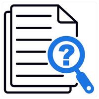 Inquiry and question icon in blue color vector