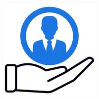 Client icon in blue color vector