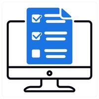 Survey Application icon in blue color vector