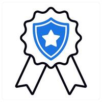 Authentic Rating icon in blue color vector