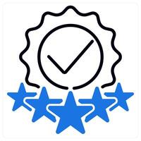Rating Check icon in blue color vector