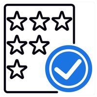 Rating Verification icon in blue color vector