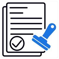 Verified Approval icon in blue color vector