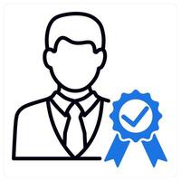 Credibility Verification icon in blue color vector