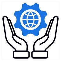 IT Governance icon in blue color vector