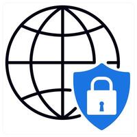 Network Security icon in blue color vector