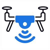 Drone icon in blue color vector