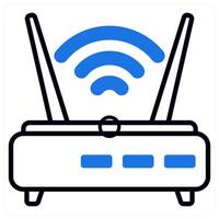 Router and network icon in blue color vector