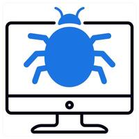 Bug icon in blue color vector