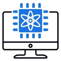 Quantum Computing icon in blue color vector