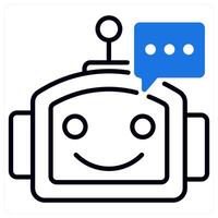 Chatbot icon in blue color vector