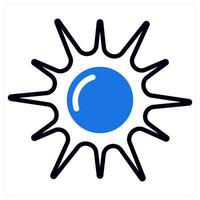 Sun icon in blue color vector