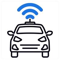 Autonomous Car icon in blue color vector