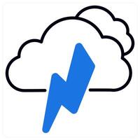 Thunderstorm icon in blue color vector
