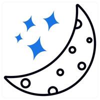 Starry Night icon in blue color vector