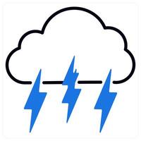 Lightning icon in blue color vector