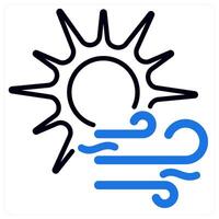 Wind and Sun icon in blue color vector