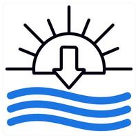 Sunset icon in blue color vector