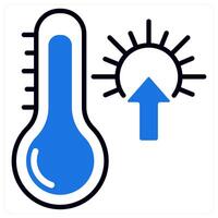 High Temperature icon in blue color vector