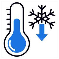 Low Temperature icon in blue color vector