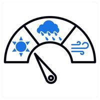 Barometer and weather icon in blue color vector