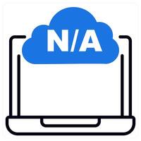 Not Available icon in blue color vector