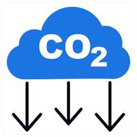 Co2 icon in blue color vector