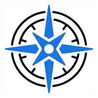 Compass icon in blue color vector