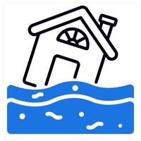 Flooding icon in blue color vector