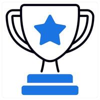 Trophy in blue color vector