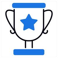 Trophy icons in blue color vector