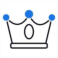 Crown icon in blue color vector