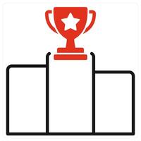 Ranking icon in red color vector