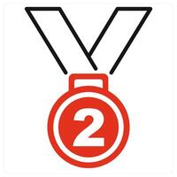 Medal and trophy icon in red color vector