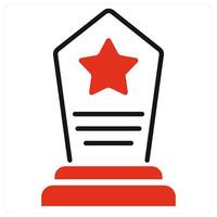 Award and victory icon in red color vector