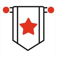 Flag icon in red color vector