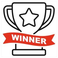 Winner icon in red color vector