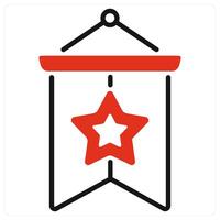 Flag icon and symbol in red color vector