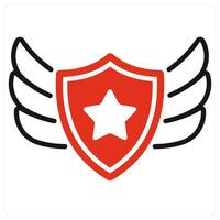 Shield icon in red color vector