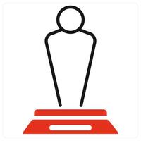 Award and champion icon in red color vector