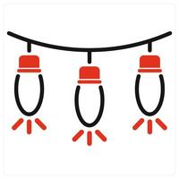 Fairy Lights icon in red color vector