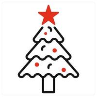 Christmas Tree icon in red color vector