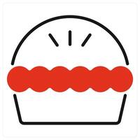 Pie icon in red color vector