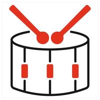Drum icon in red color vector