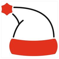 Santa Hat icon in red color vector