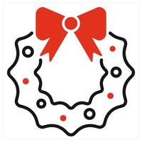 Wreath icon in red color vector